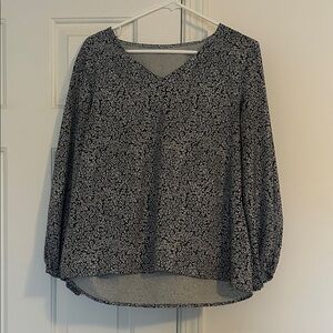 Floral Black and White Women's Top